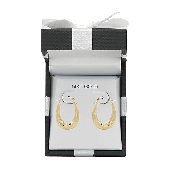 Womens 14K Gold 28mm Round Hoop Earrings