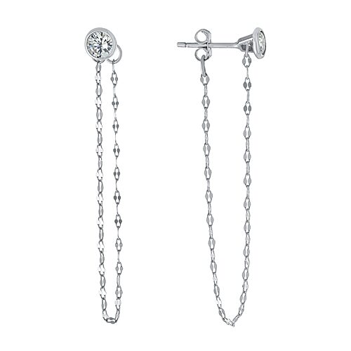 Silver Treasures Cubic Zirconia Sterling Silver Drop Earrings, One Size