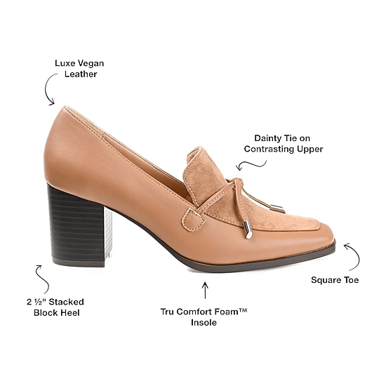 Journee Collection Crawford Womens Square Closed Toe Stacked Heel Pumps