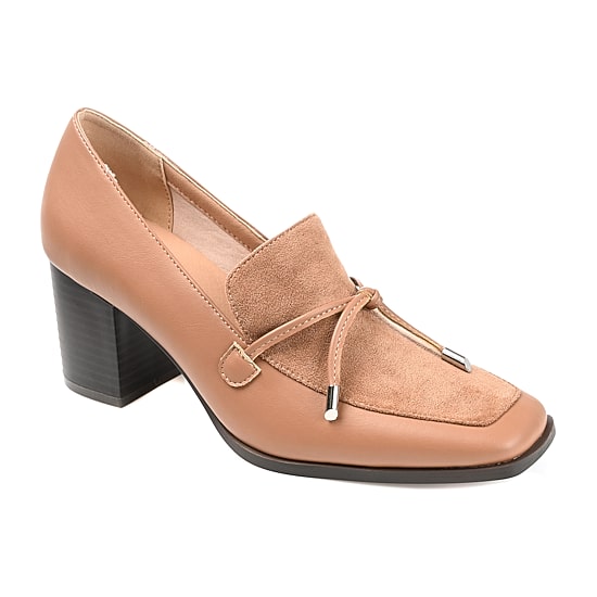Journee Collection Crawford Womens Square Closed Toe Stacked Heel Pumps