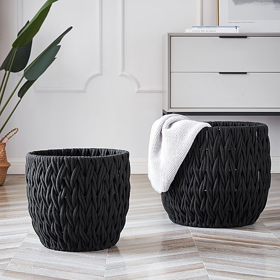 Baum Vertical Weave Round Rope Basket