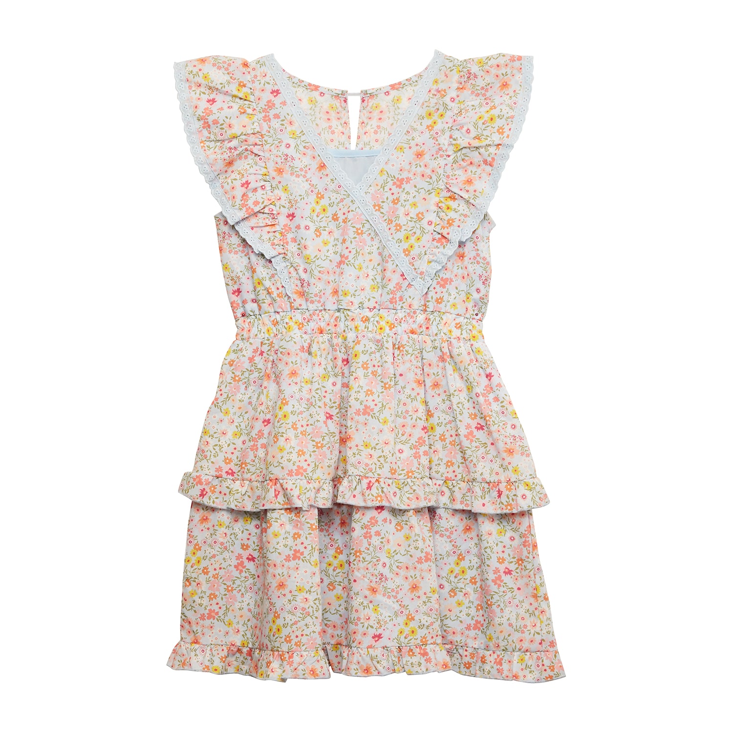 Knit Works Big Kid Girls Short Sleeve Ruffled A-Line Dress