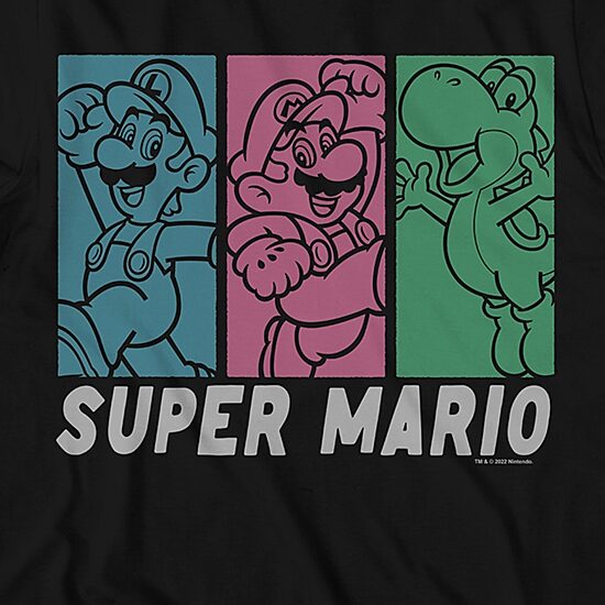 Mens Crew Neck Short Sleeve Regular Fit Super Mario Big and Tall Graphic T-Shirt