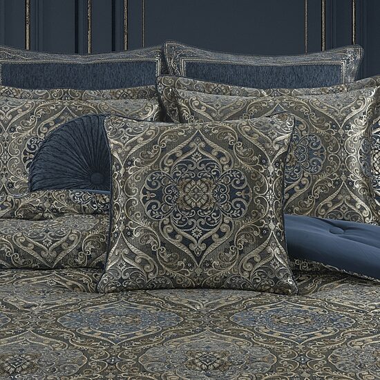 Queen Street Wallace Blue Square Throw Pillow