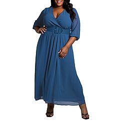 jcpenney dresses long sleeve Threaded Pear Women's Katherine Floral Tie Neck Frilled Dress, Color: Yellow ideal for parties Long Sleeve Blue Dresses for