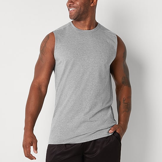 Xersion Cotton Mens Crew Neck Sleeveless Big and Tall Muscle T-Shirt