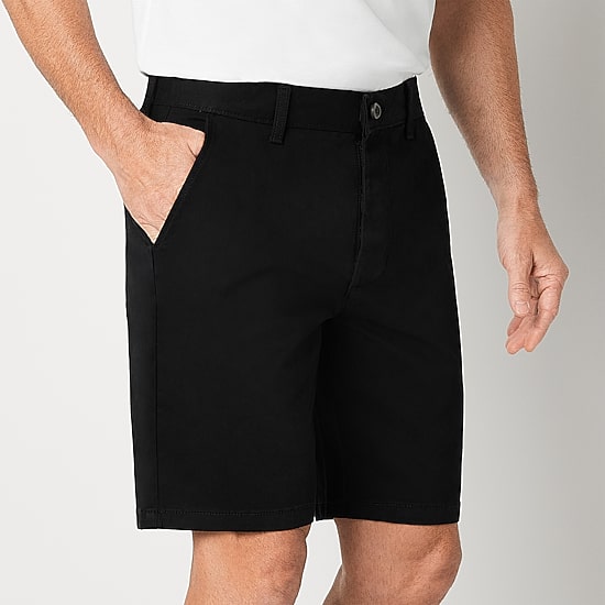 St. John's Bay Dexterity Mens 10" Adaptive Stretch Fabric Adjustable Features Easy-on + Easy-off Chino Short