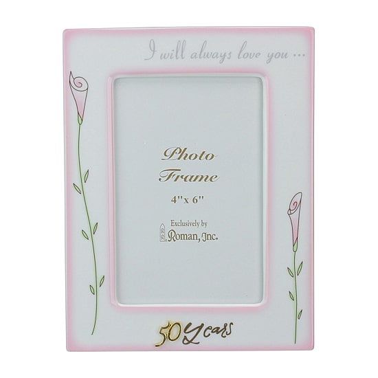 Roman 4" X 6" 50th Wedding Anniversary 2pc Set Tabletop Frame