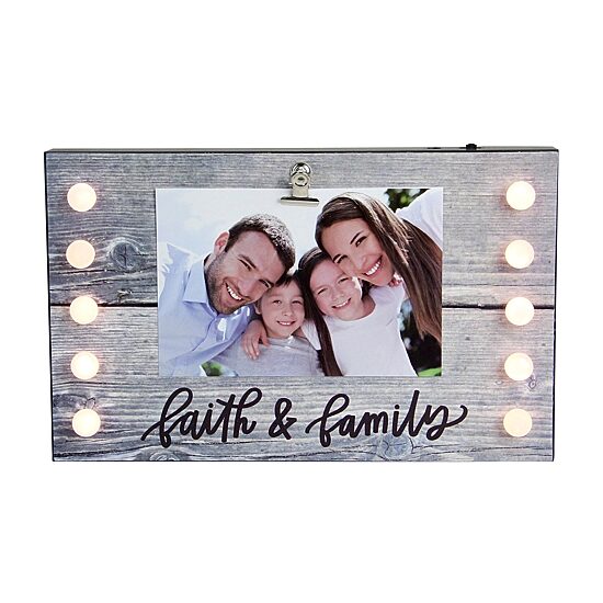 Northlight 4" X 6" Led Faith & Family Frame Photo Clip