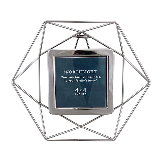 Northlight 4" X 4" Contemporary Silver Hexagonal Tabletop Frame