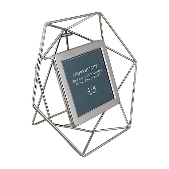 Northlight 4" X 4" Contemporary Silver Hexagonal Tabletop Frame