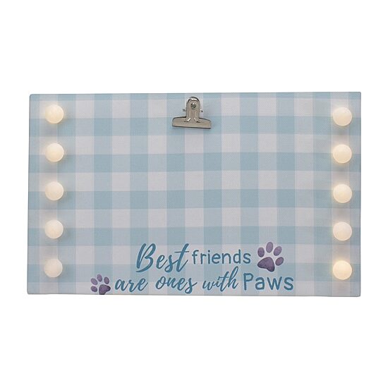 Northlight 4" X 6" Led Best Friends With Paws Canvas Photo Clip