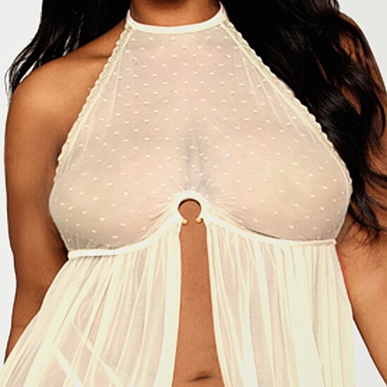 Dreamgirl Womens Plus Knit Babydoll 13273x