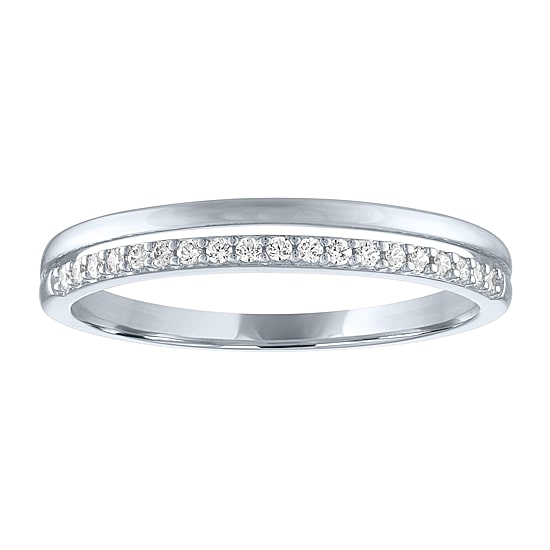 (G-H / Si2-I1) Womens 1/10 CT. T.W. Lab Grown White Diamond 10K Gold Wedding Band