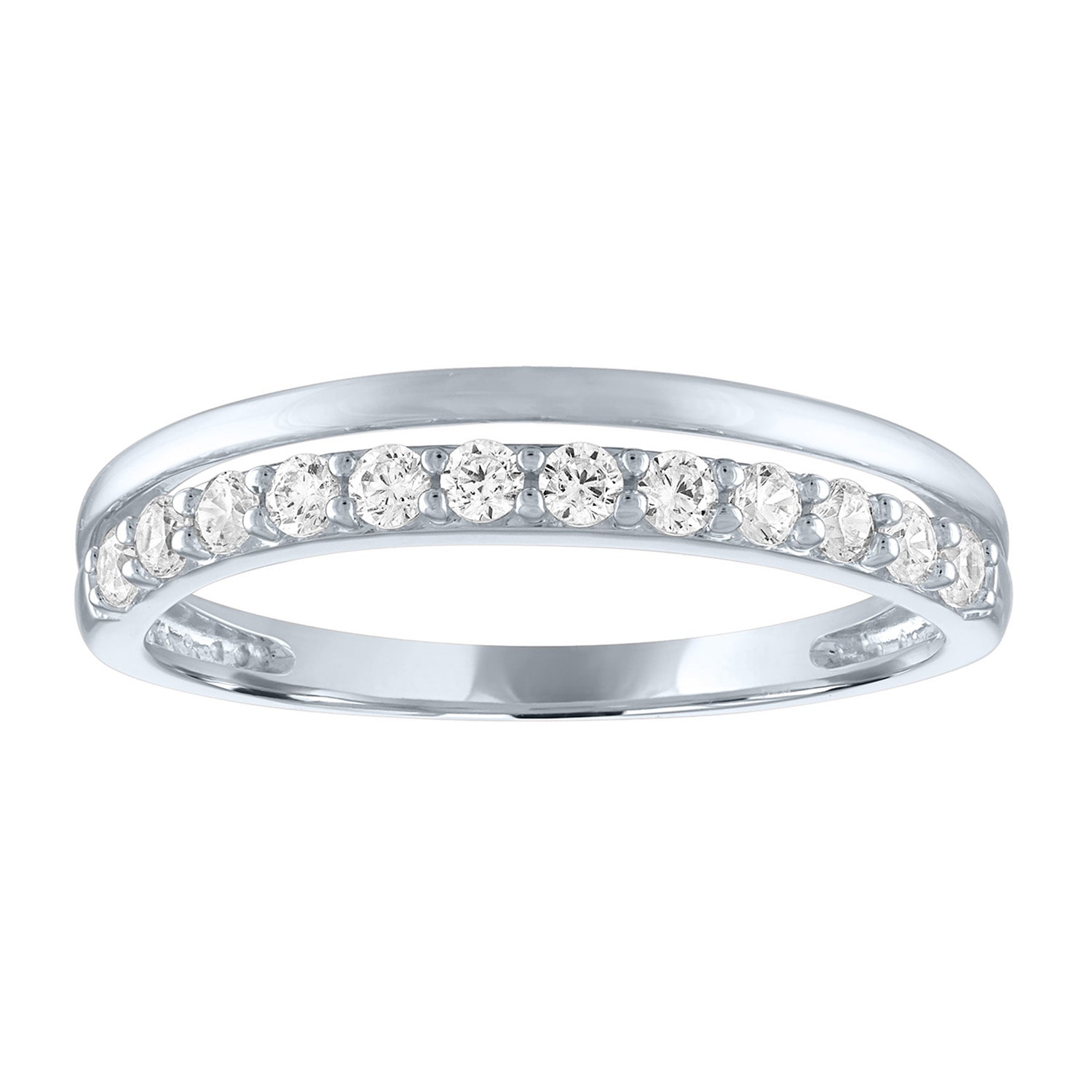 (G-H / Si2-I1) Womens 1/4 CT. T.W. Lab Grown White Diamond 10K Gold Wedding Band
