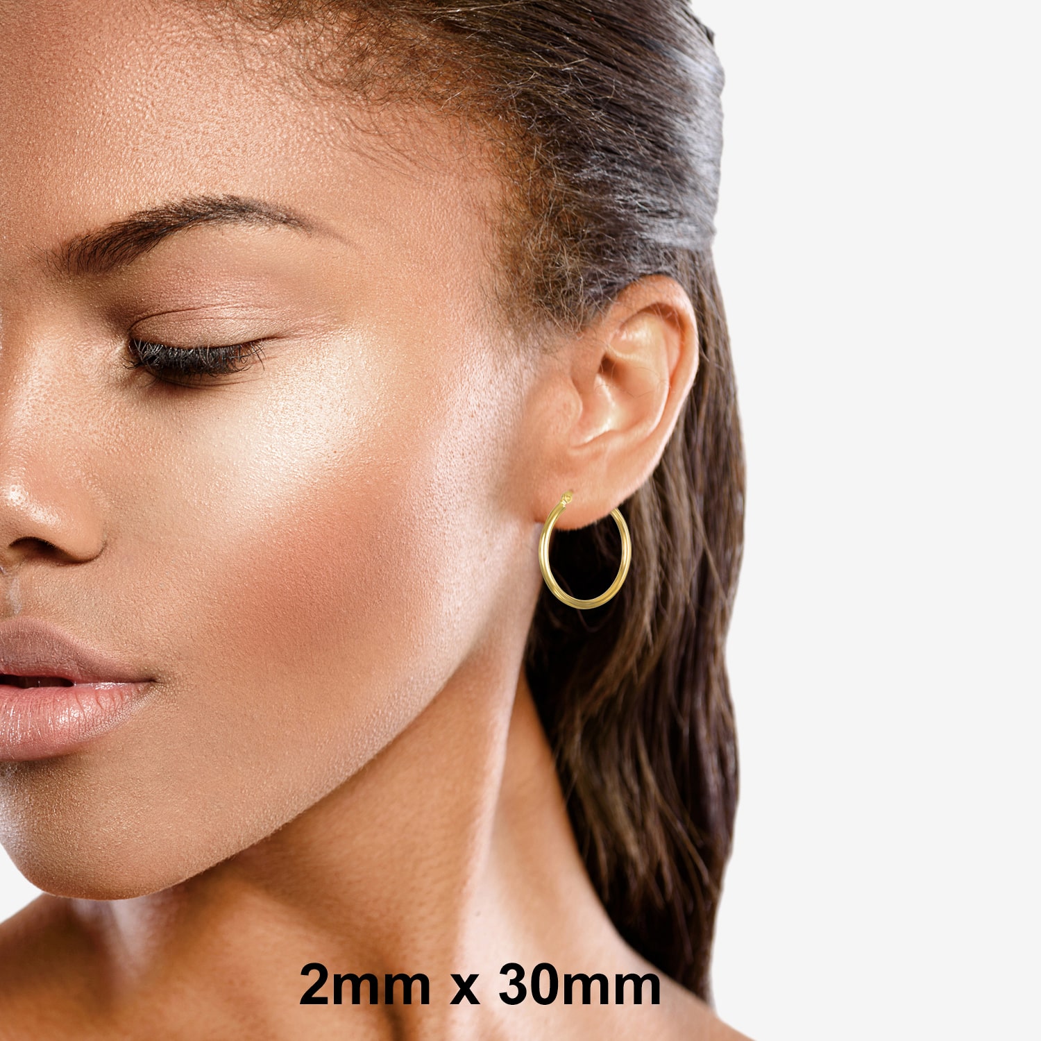 14K Gold 15mm - 50 mm Hoop Earrings