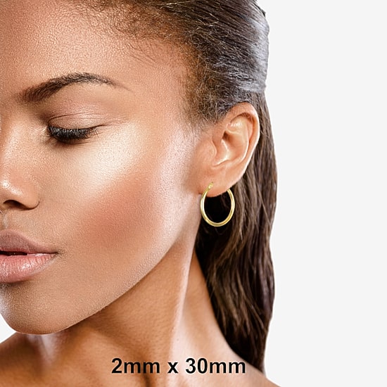 14K Gold 15mm - 50 mm Hoop Earrings