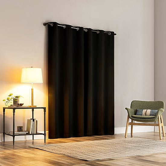 Sun Zero Percy Solid Grommet Top Energy Saving 100% Blackout Single Curtain Panel