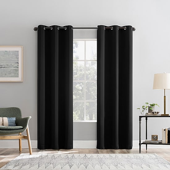 Sun Zero Percy Solid Grommet Top Energy Saving 100% Blackout Single Curtain Panel
