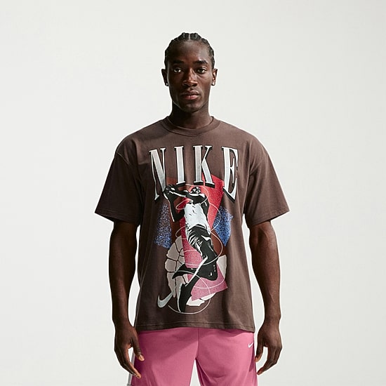 Nike Mens Crew Neck Short Sleeve Regular Fit Graphic T-Shirt