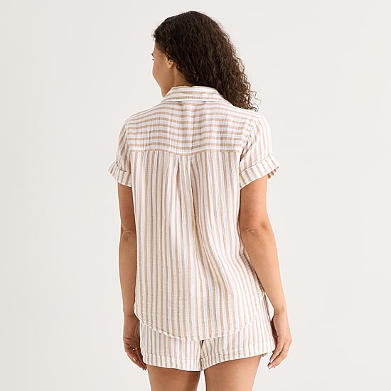 a.n.a Womens Tall Short Sleeve Blouse