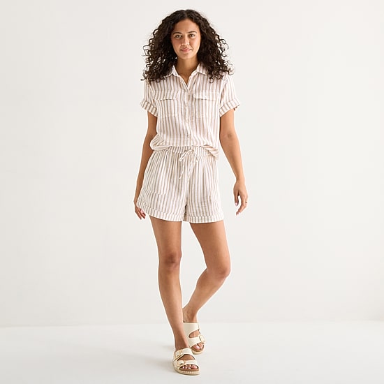 a.n.a Womens Tall Short Sleeve Blouse
