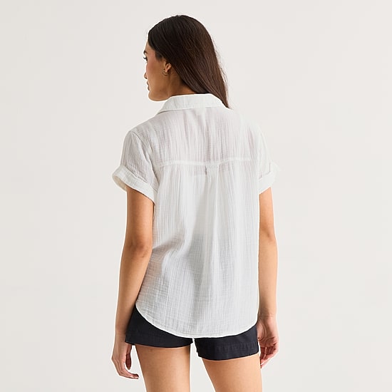 A.N.A Womens Tall Short Sleeve Blouse