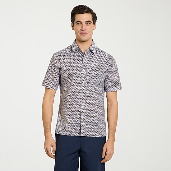 Van Heusen Everyday Defense Stain Shield Mens Short Sleeve Slim Fit Button-Down Shirt