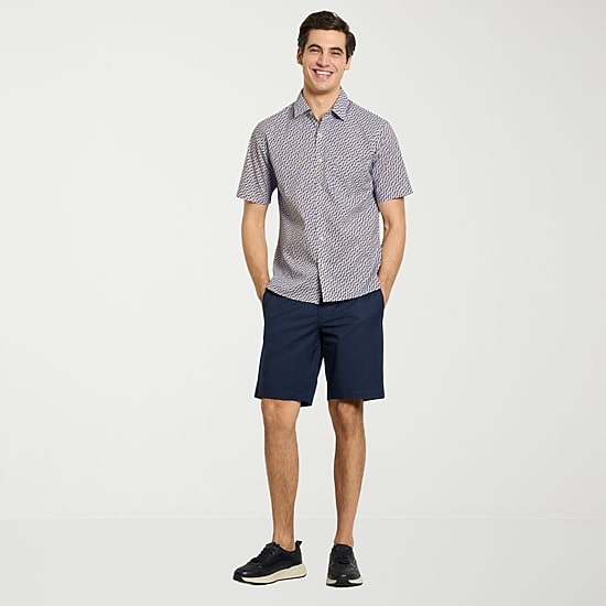 Van Heusen Everyday Defense Stain Shield Mens Short Sleeve Slim Fit Button-Down Shirt