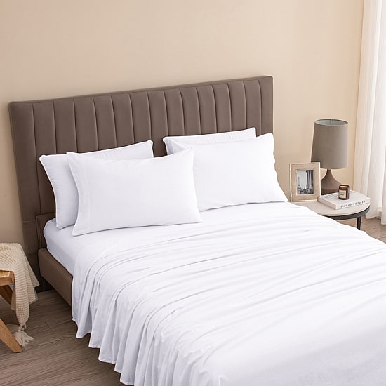 Linery Cotton Solid Flannel Wrinkle Resistant Sheet Set