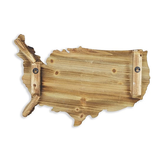 Hanging Mixed Media Wood And USA Metal Wall Art - Small