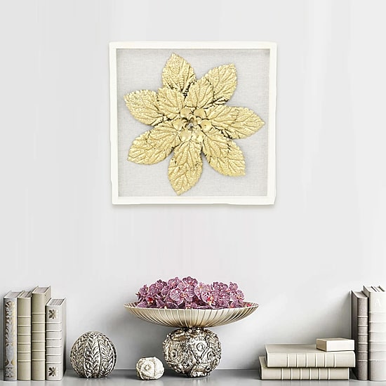 Vita Framed Elegant Flower Metal Wall Art
