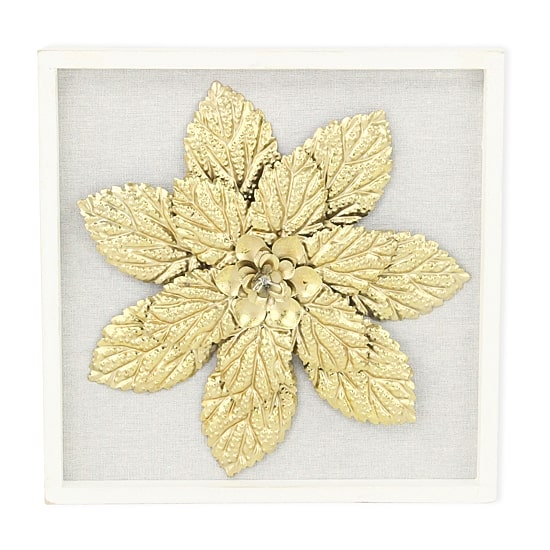 Vita Framed Elegant Flower Metal Wall Art
