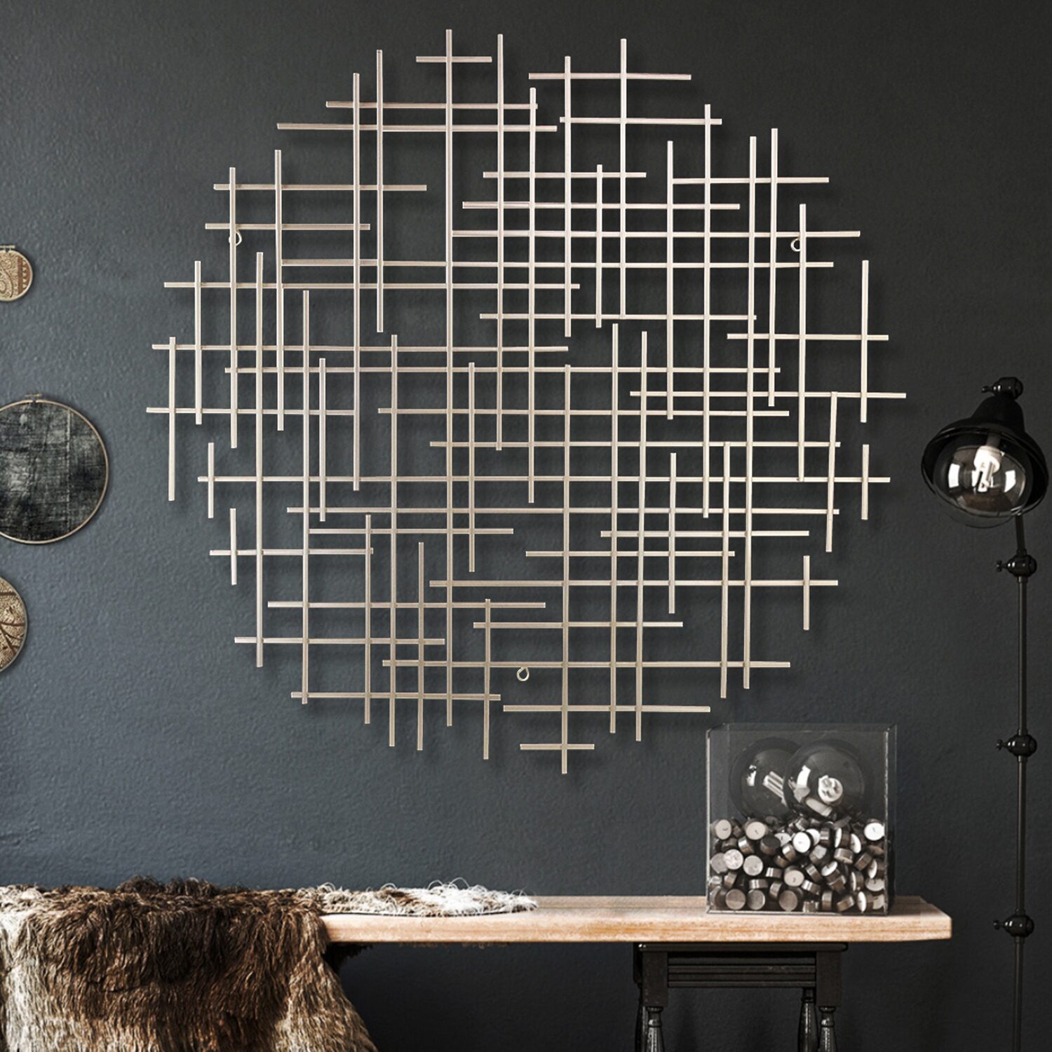 Iquara Large Round Metal Wall Art