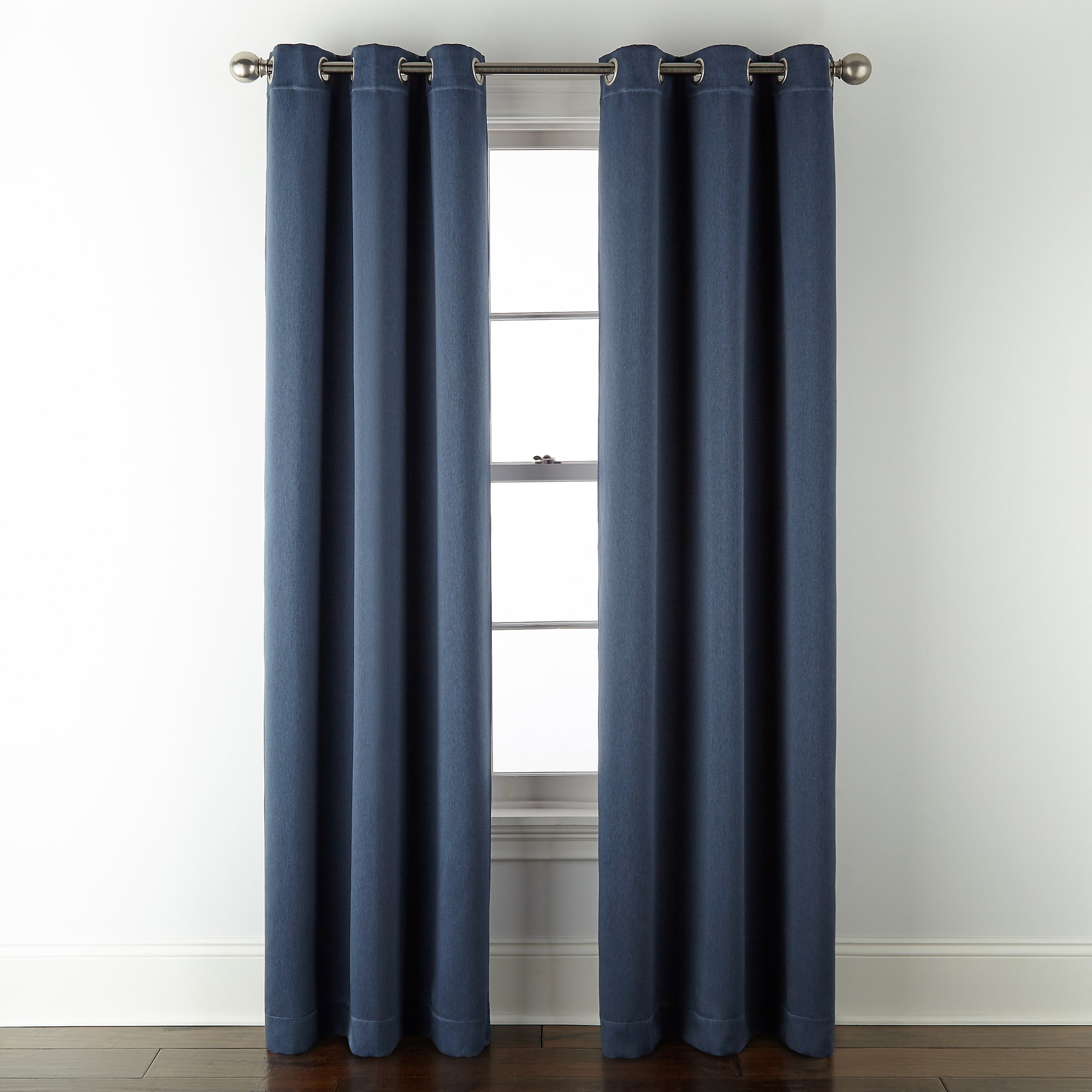 Broadhaven Geneva Solid Grommet Top Blackout Single Curtain Panel