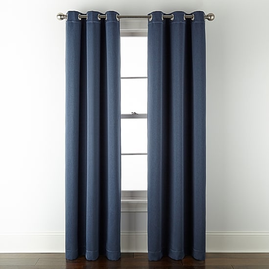 Broadhaven Geneva Solid Grommet Top Blackout Single Curtain Panel
