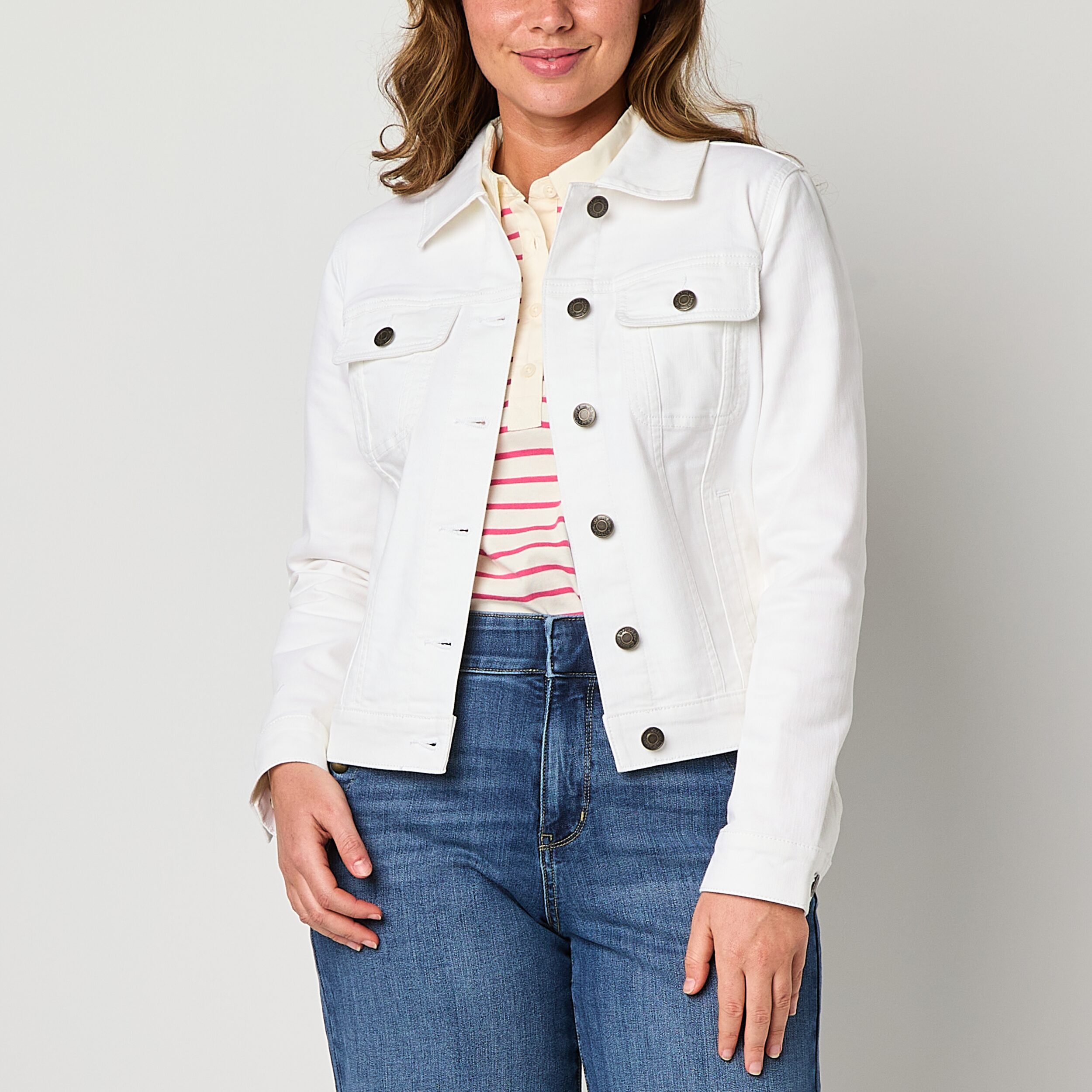 St. John's Bay Womens Tall Denim Midweight Jacket