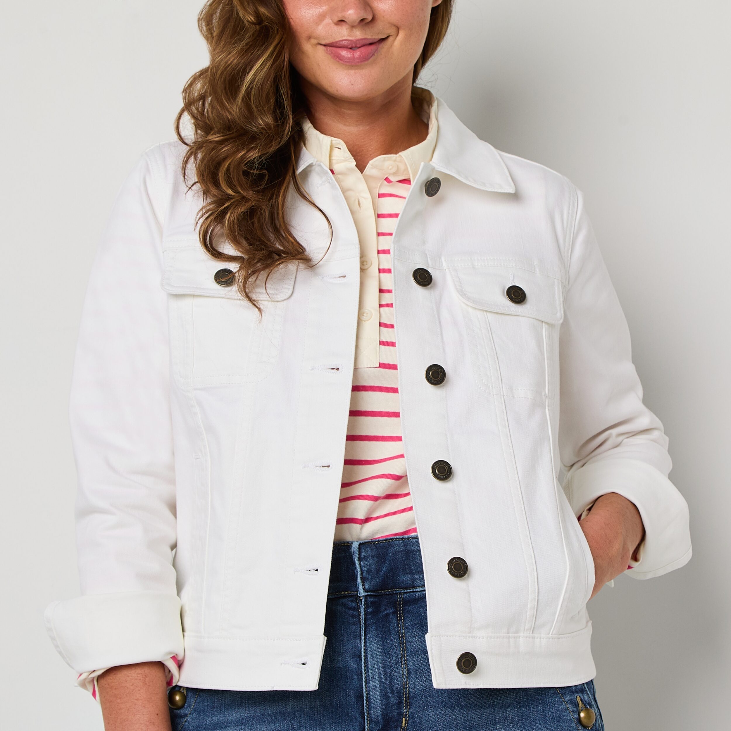 St. John's Bay Womens Tall Denim Midweight Jacket