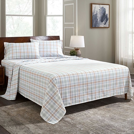 SUPERIOR® Plaid Cotton Flannel Rustic Warm Deep Pocket Sheet Set