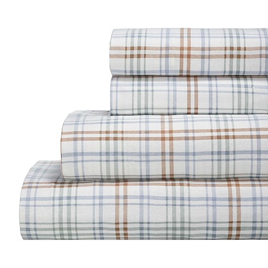 SUPERIOR® Plaid Cotton Flannel Rustic Warm Deep Pocket Sheet Set
