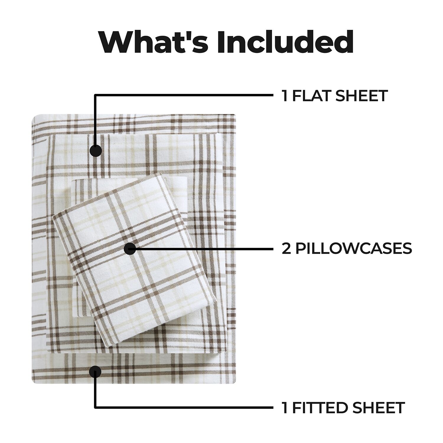 SUPERIOR® Plaid Cotton Flannel Rustic Warm Deep Pocket Sheet Set