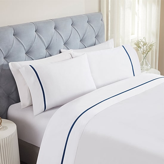 SUPERIOR® Riverton Cotton Cross Stitch Embroidery 320tc Deep Pocket Sheet Set