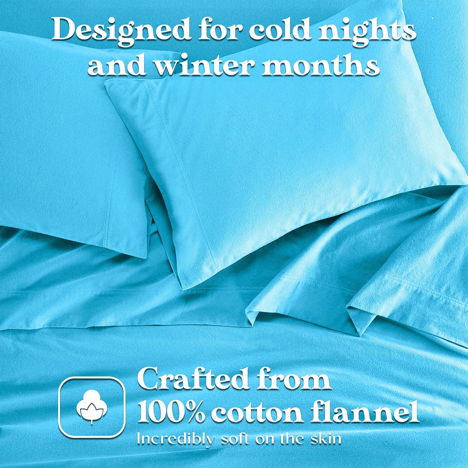 SUPERIOR® Solid Cotton Flannel Heavyweight Warm Pillowcase