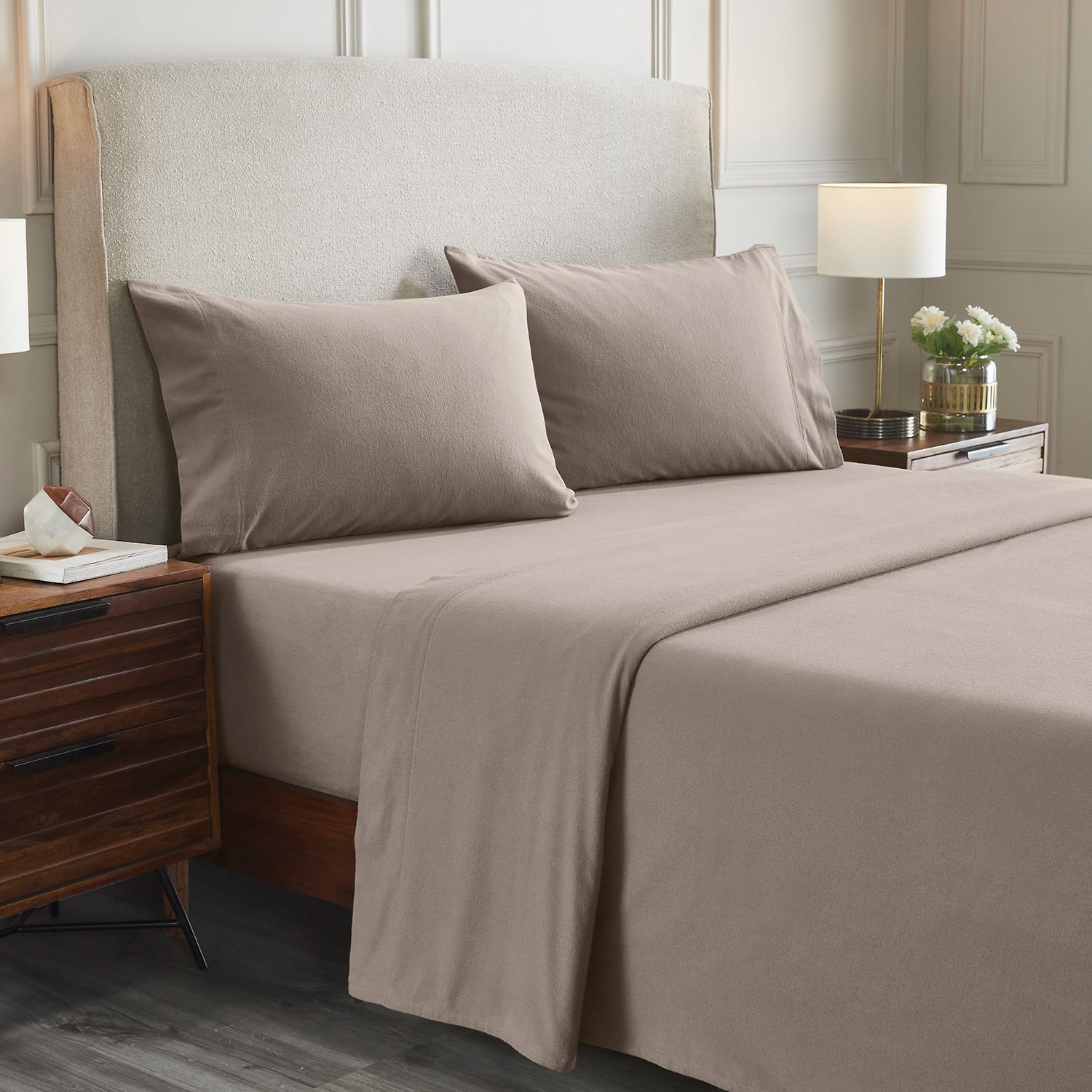 SUPERIOR® Rome Cotton Flannel Solid Warm Deep Pocket Sheet Set