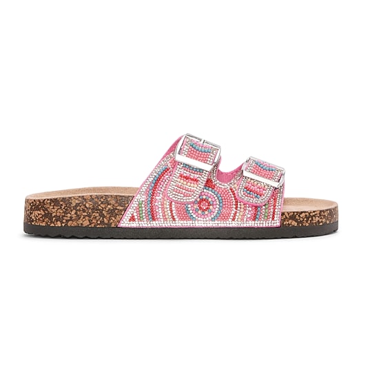 Pop Gemi Womens Adjustable Strap Footbed Sandals