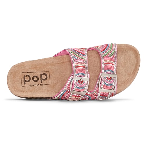 Pop Gemi Womens Adjustable Strap Footbed Sandals