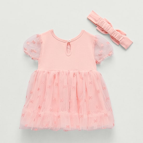 Baby Girls Short Sleeve Minnie Mouse A-Line Dress