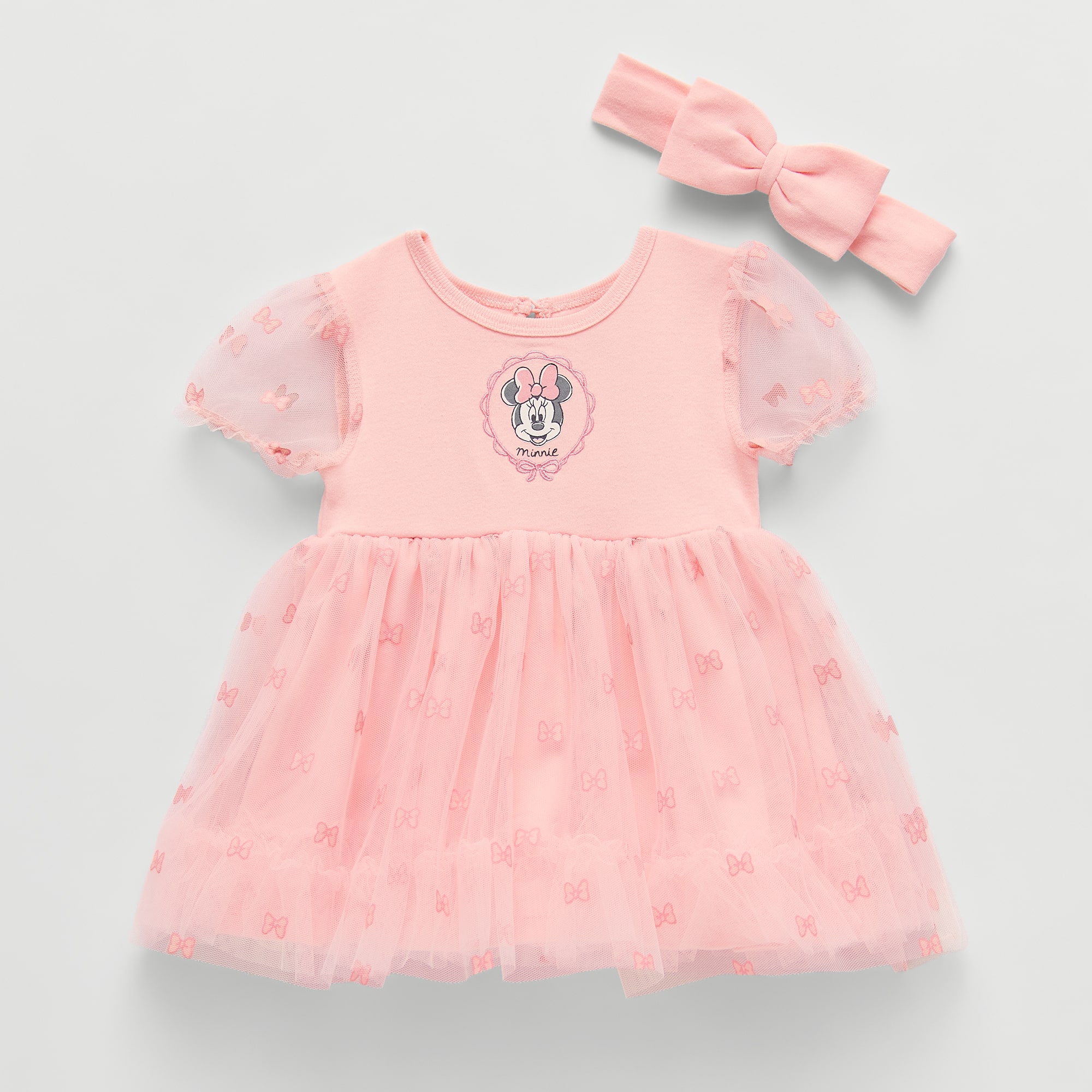 Baby Girls Short Sleeve Minnie Mouse A-Line Dress