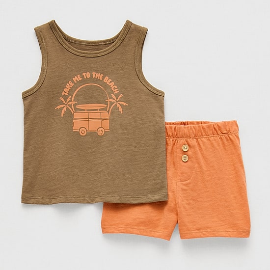 Okie Dokie Baby Boys Jersey 2-pc. Short Set