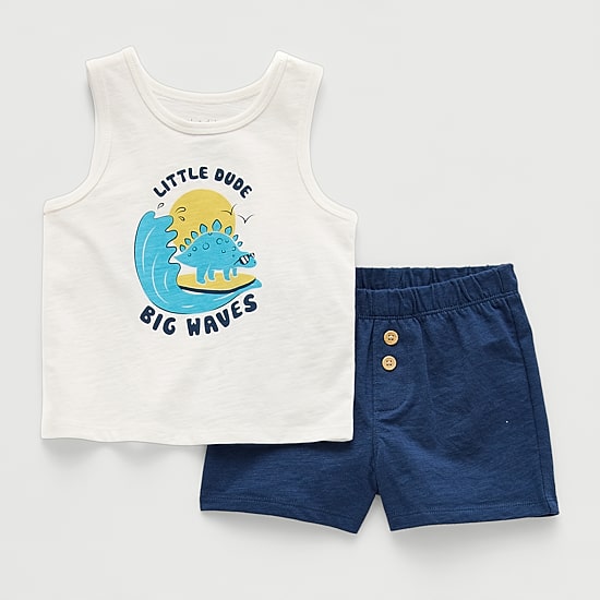 Okie Dokie Baby Boys Jersey 2-pc. Short Set